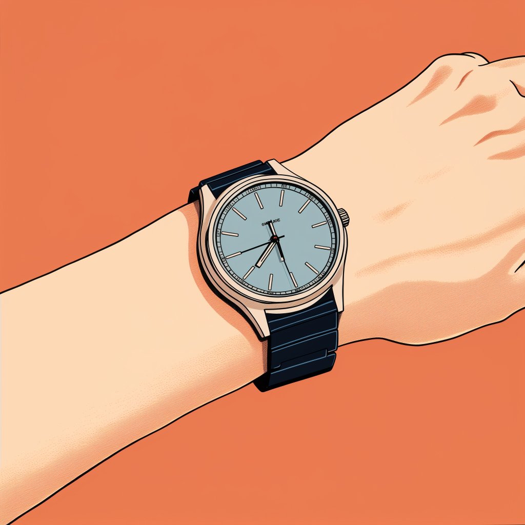 Eine Armbanduhr am Handgelenk