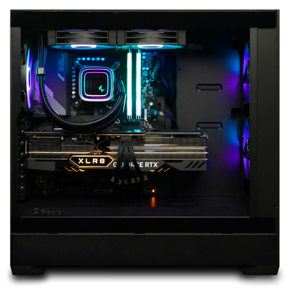 Frontier Gaming PC with optimized case airflow design, ensuring efficient cooling for high-performance components, enhancing gaming experiences with optimal temperature management.