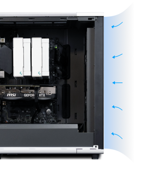 Quoted One is a high-end computer optimized for airflow keeping your work space cool.