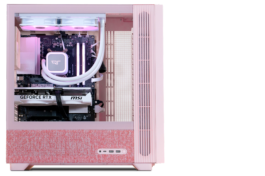 FLOVA Pink Gaming PC Side