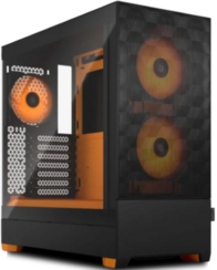 Frontier gaming computer case in orange