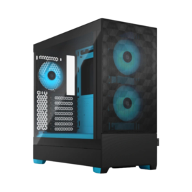 Frontier gaming computer case in cyan