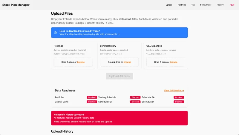 Upload Files Interface
