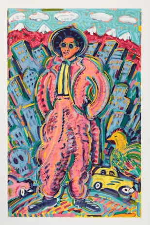 Pink Pachuco painted by Carlos Fresquez