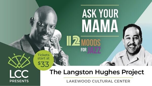 A poster for LCC Presents The Langston Hughes Project event