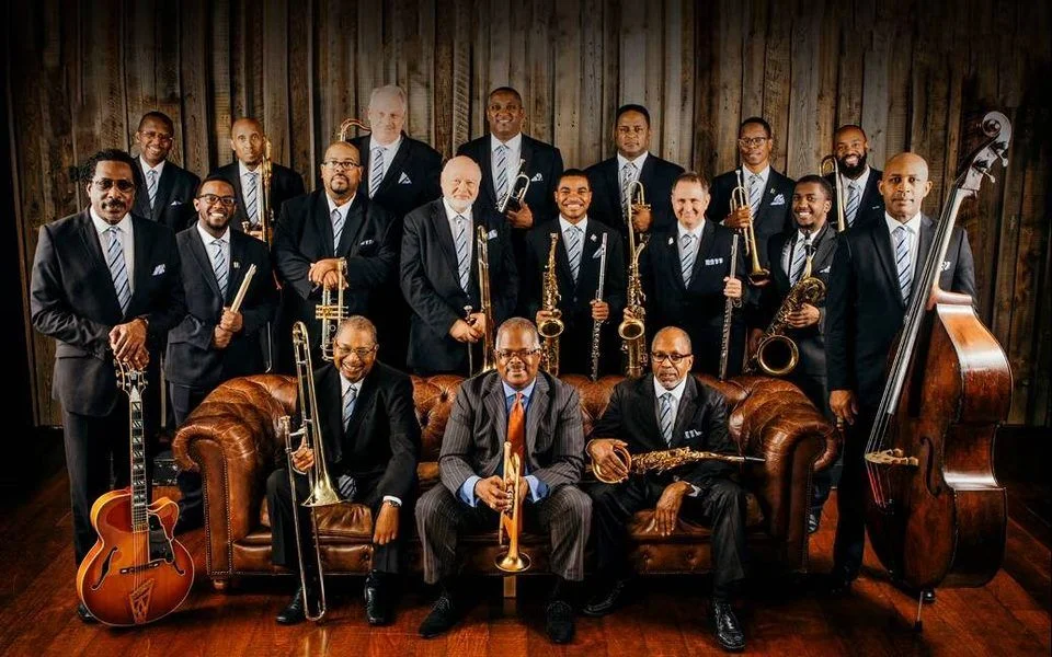 A poster for The Legendary Count Basie Orchestra with Guest Vocalist Nnenna Freelon event