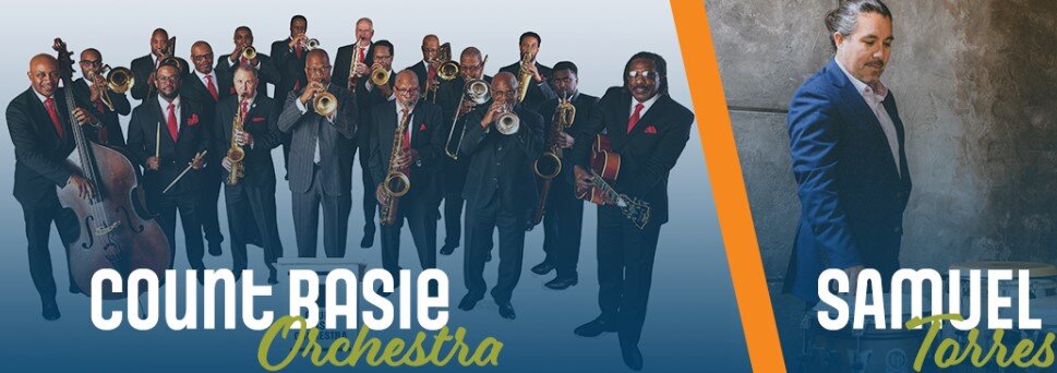 A poster for UNC Greeley Jazz Festival 2025: Count Basie Orchestra & Samuel Torres  event