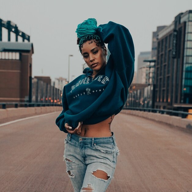 Kayla Rae on city street