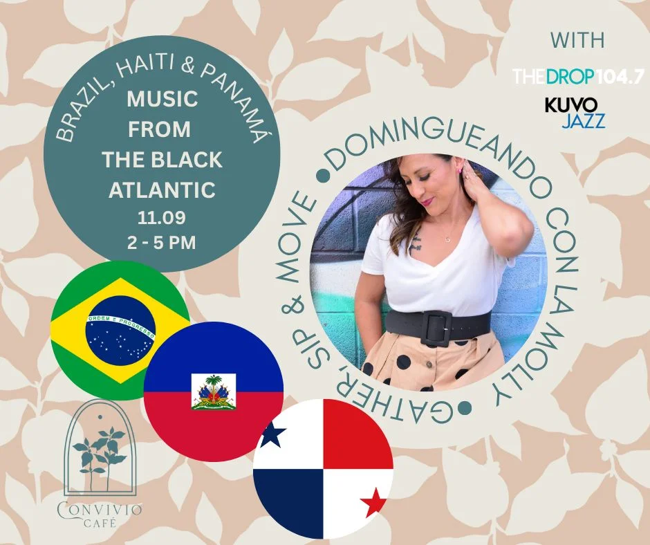 A poster for Domingueando con La Molly: MUSIC FROM THE BLACK ATLANTIC event