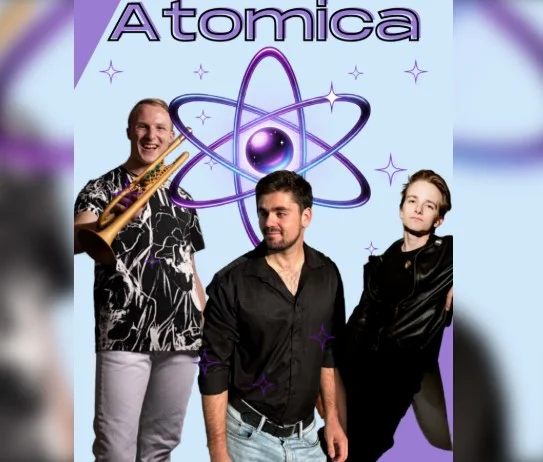 A poster for Atomica event
