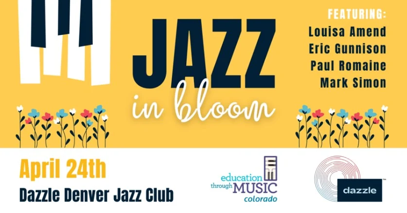 A poster for Jazz In Bloom  event