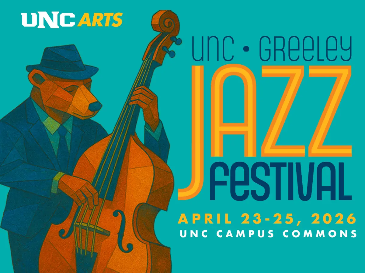 A poster for UNC Greeley Jazz Festival  event