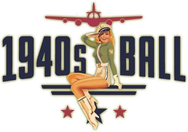 A poster for 1940s Ball at the Boulder Airport 17th Anniversary! event