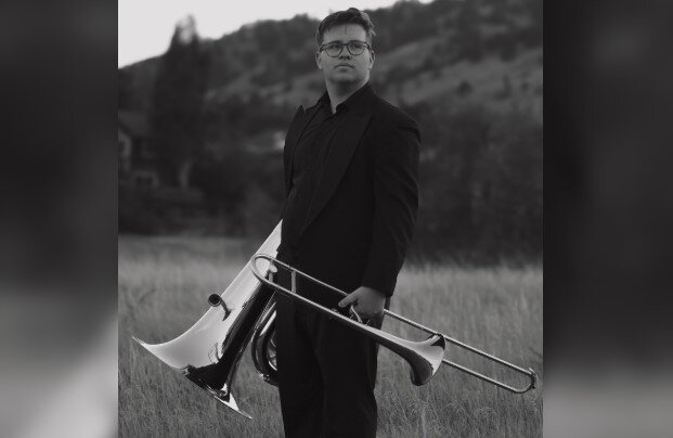 A poster for Zach Kaufman Senior Recital  event