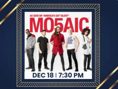 A poster for MO5AIC: Holiday Concert event
