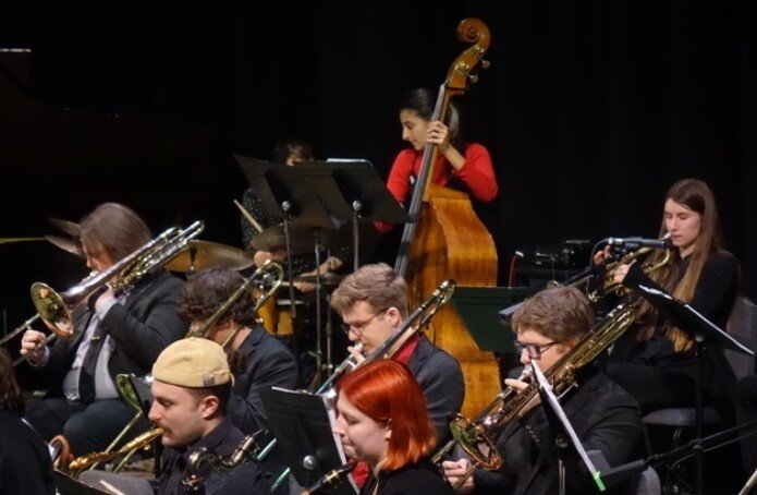 A poster for CU Boulder Thompson Jazz Big Bands perform Ellington's "The Nutcracker Suite" event