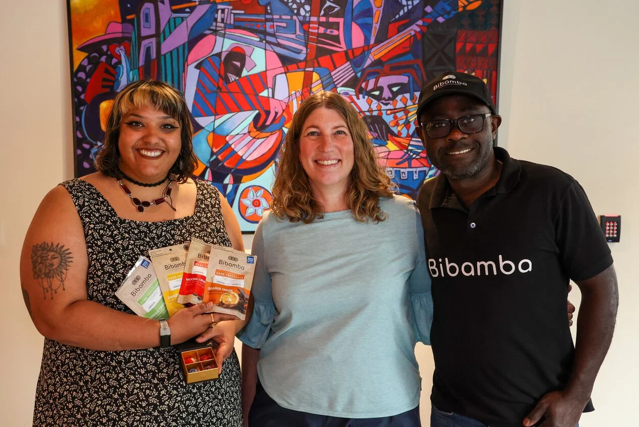 Abi Clark, Mara & Patrick Tchenou (photo credit: Weston Wilkins)