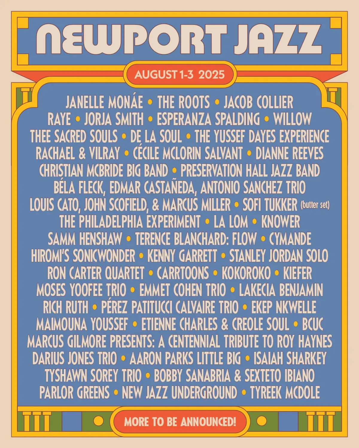 2025 Newport Jazz Festival Lineup courtesy of Newport Jazz