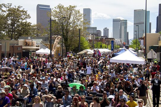 Audience on Denver Street for Jazz Festival