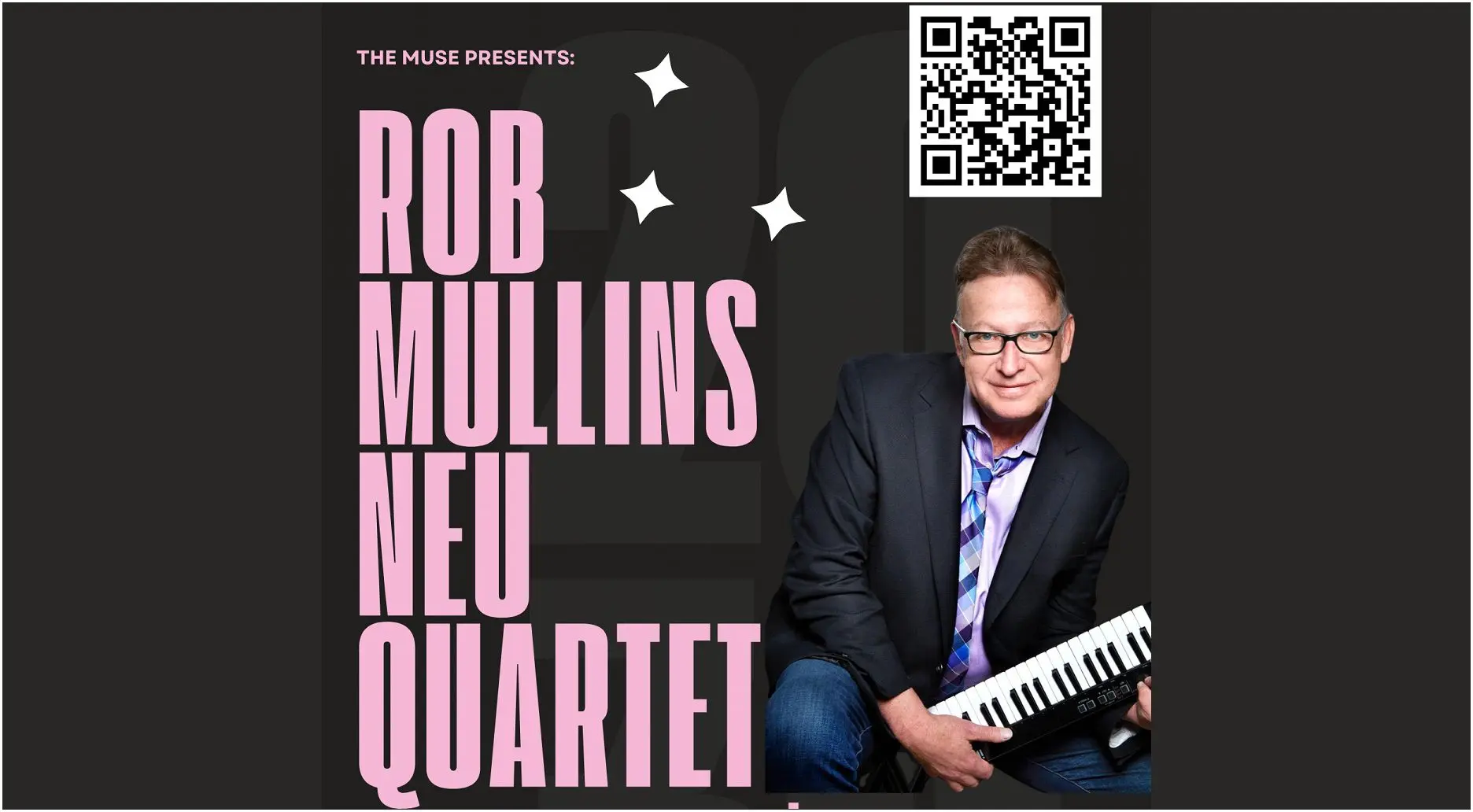 A poster for Rob Mullins Neu Quartet event