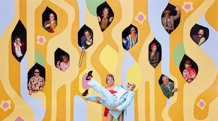 A poster for Valentine's Day with Pink Martini event