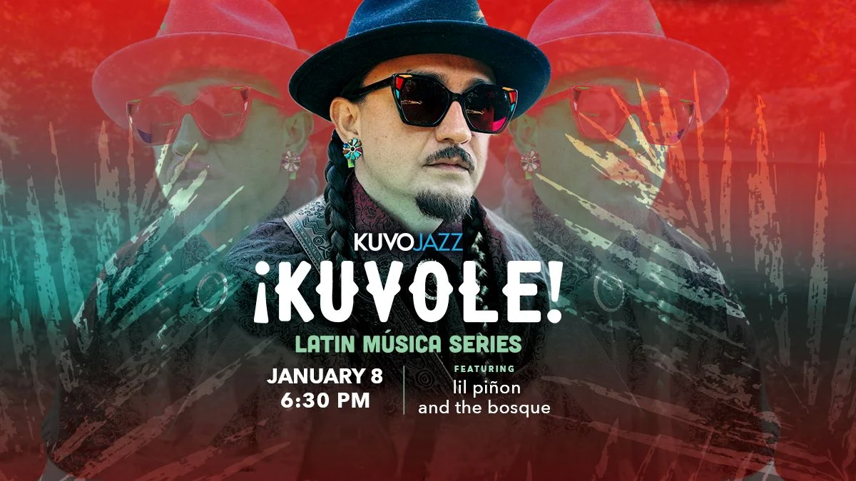 A poster for KUVO JAZZ presents: ¡KUVOLE! Live at Dazzle with lil piñon & the bosque event