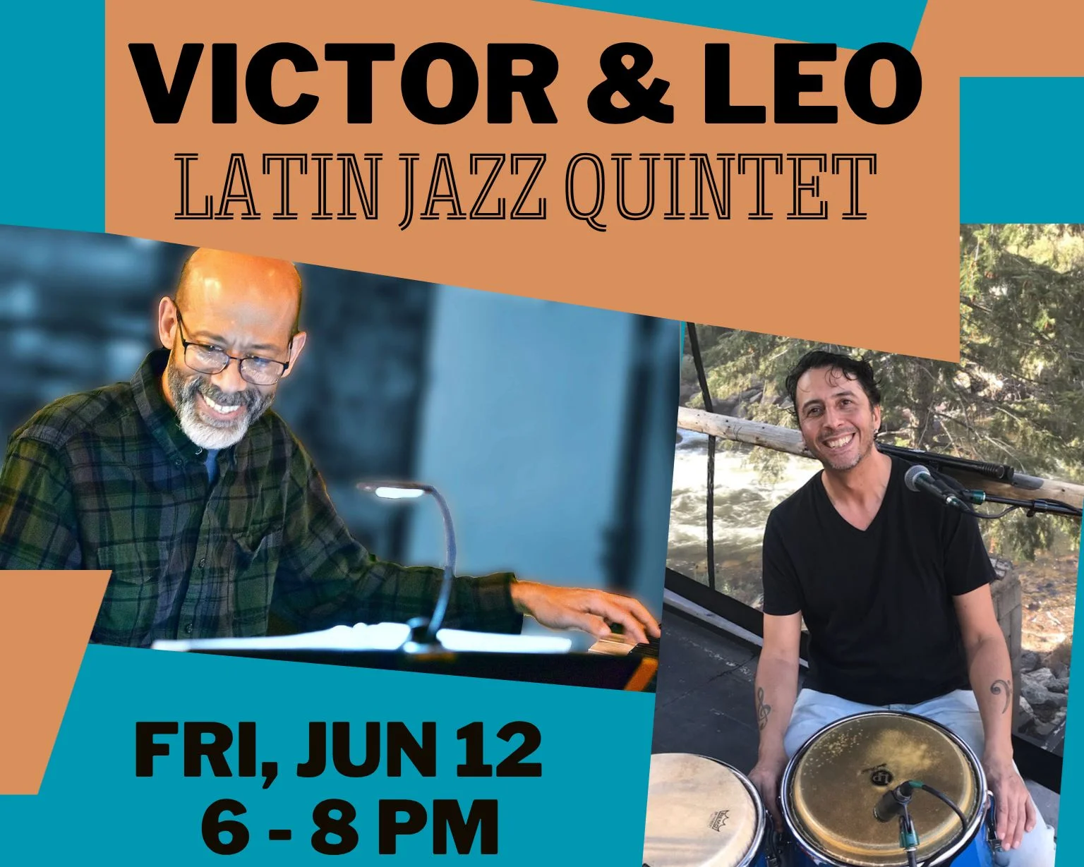 A poster for Victor & Leo: Latin Jazz Quintet event
