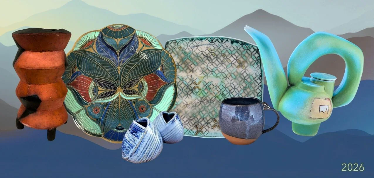 A poster for The Colorado Potters' Spring Show & Sale event