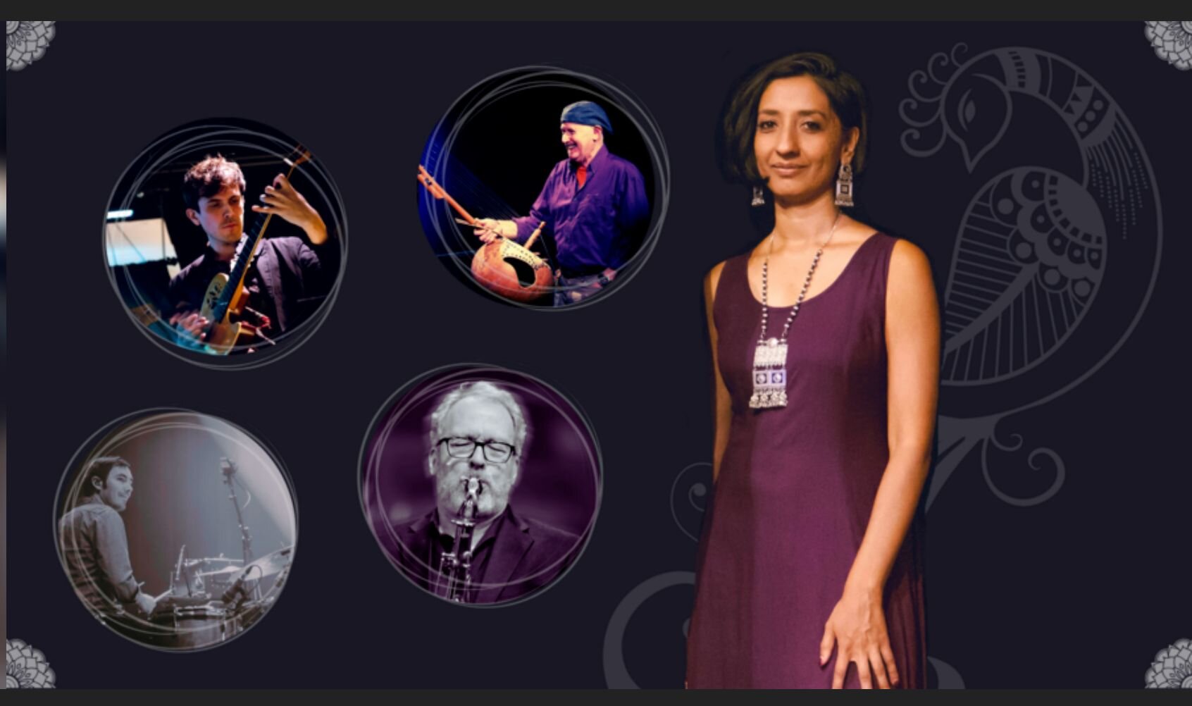 A poster for Sheela Bringi's Bird Clan Quintet event