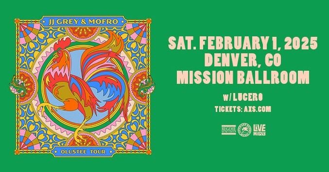 A poster for JJ Grey & Mofro — Olustee Tour with Lucero event