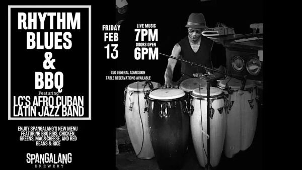 A poster for LC's Afro Latin Jazz Band Live at Spangalang event