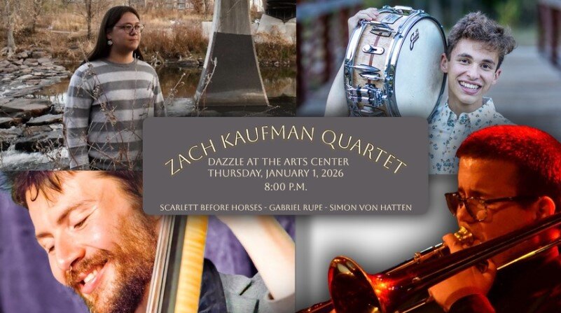 A poster for Zach Kaufman Quartet  event