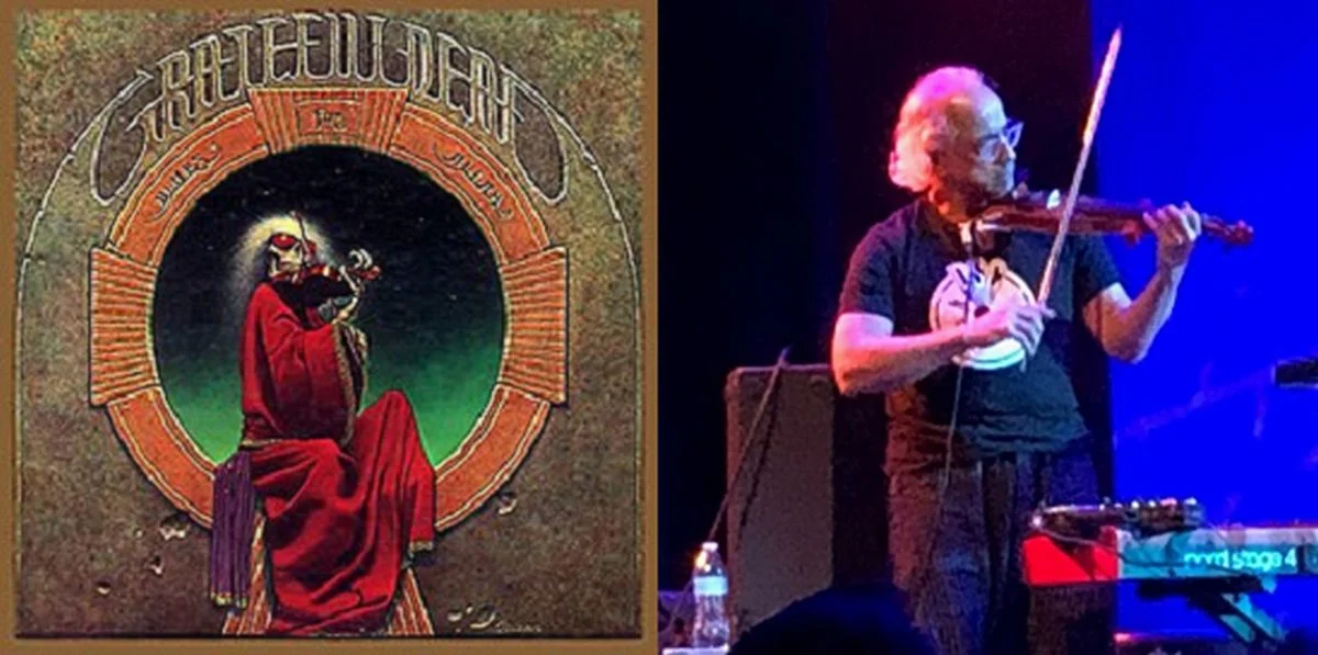 Ever notice the skeleton is playing the violin left-handed? Resto is right-handed.