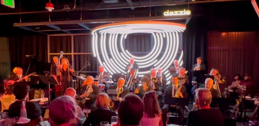 A poster for Flatirons Jazz Orchestra: Ballads and Blues- Smokin' Hot Music of the Big Bands  event