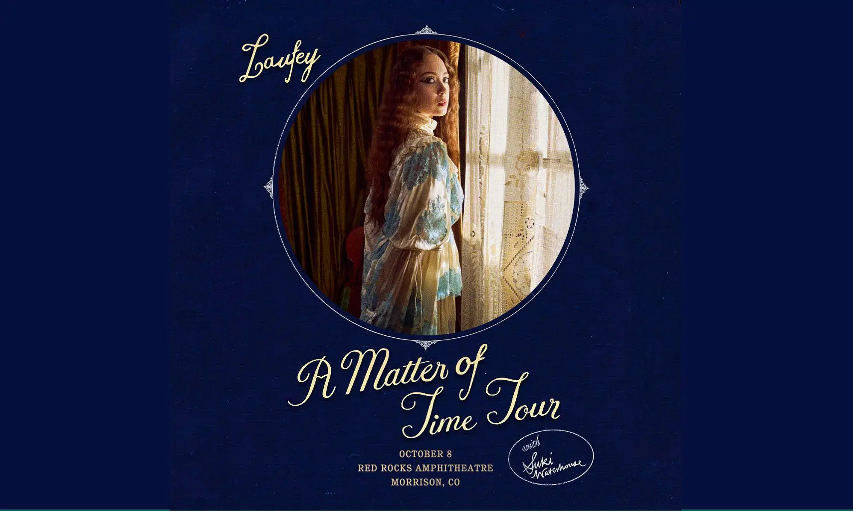 A poster for Laufey — A Matter of Time /  Suki Waterhouse event