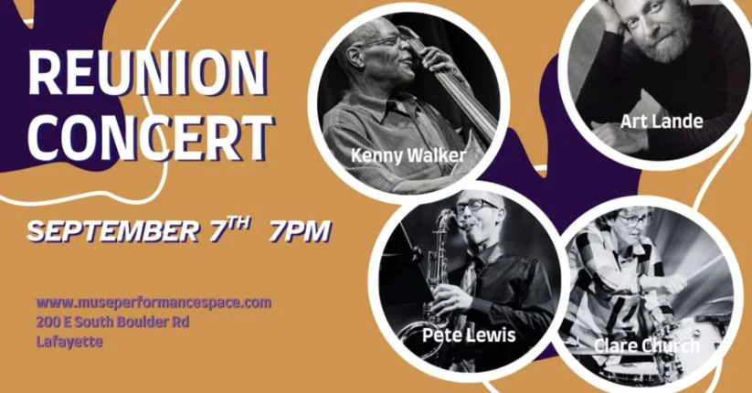 A poster for Reunion Concert Lande-Walker-Church-Lewis  event