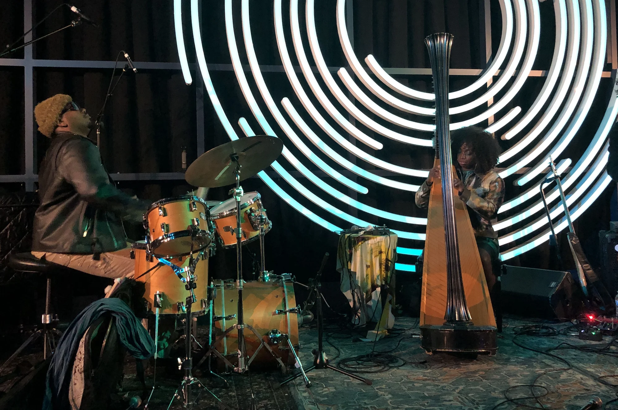 Kweku Sumbry (Drums) and Brandee Younger (Harp)