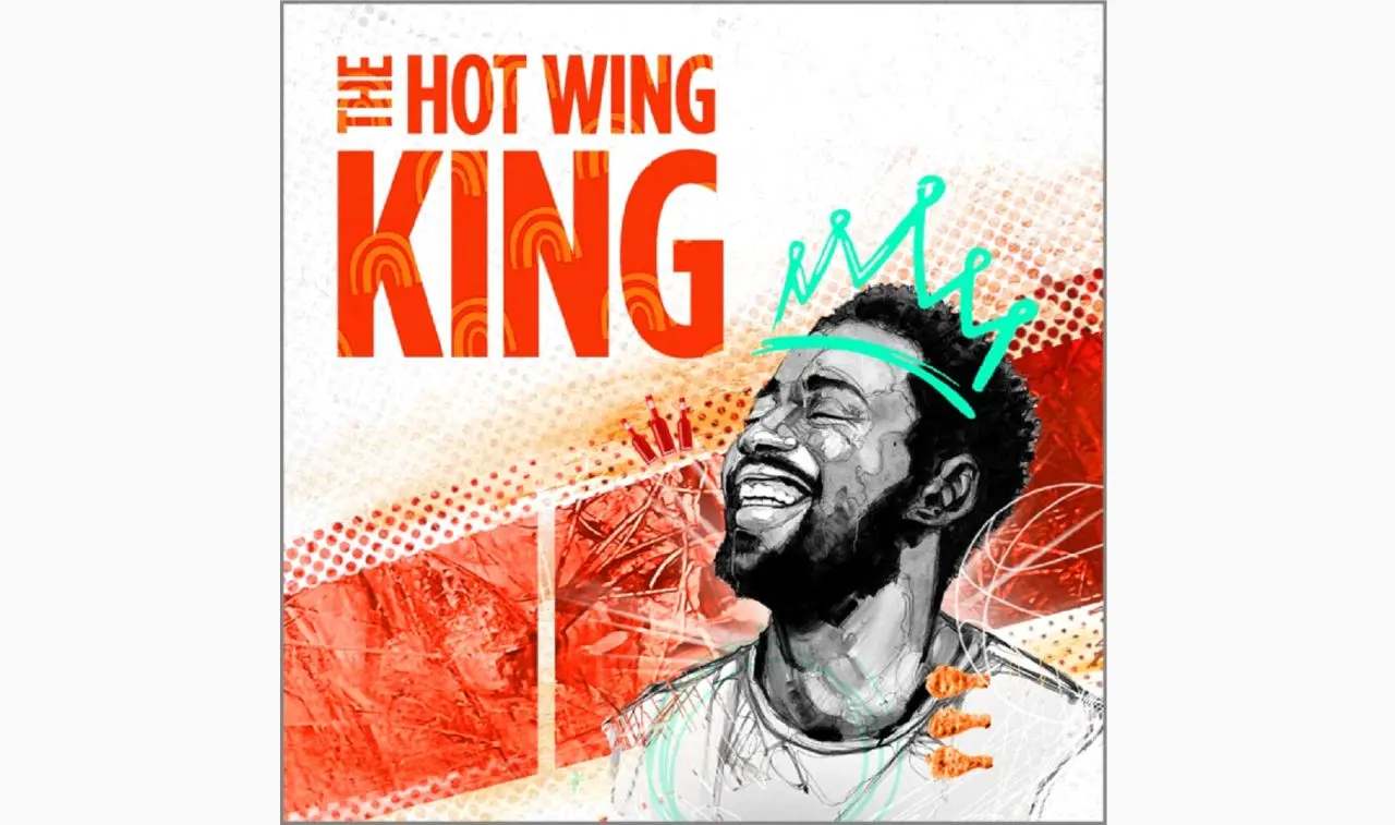 A poster for The Hot Wing King event