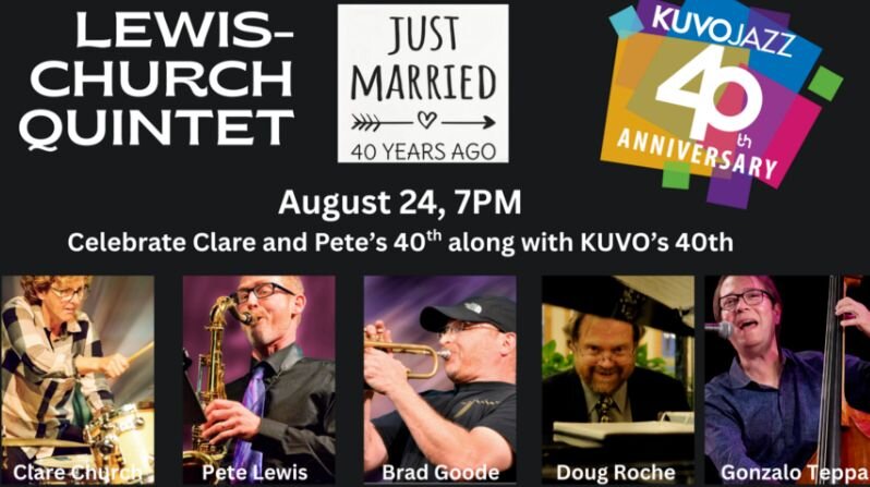 A poster for Lewis-Church Quintet KUVO 40th Anniversary event