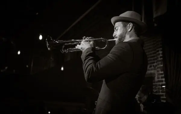 A poster for The Gabriel Mervine Quintet feat. Adam Gang event