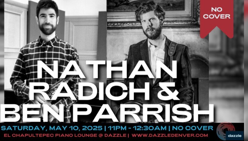 A poster for El Chapultepec Piano Lounge presents: Nathan Radich & Ben Parrish  event