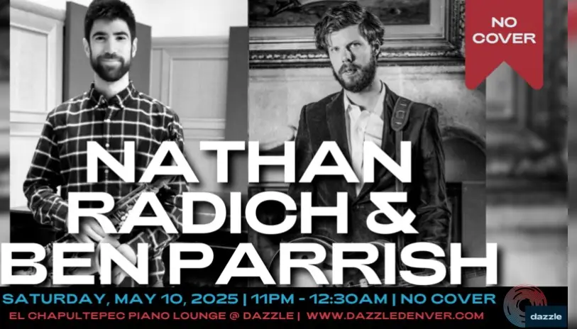 A poster for El Chapultepec Piano Lounge presents: Nathan Radich & Ben Parrish  event