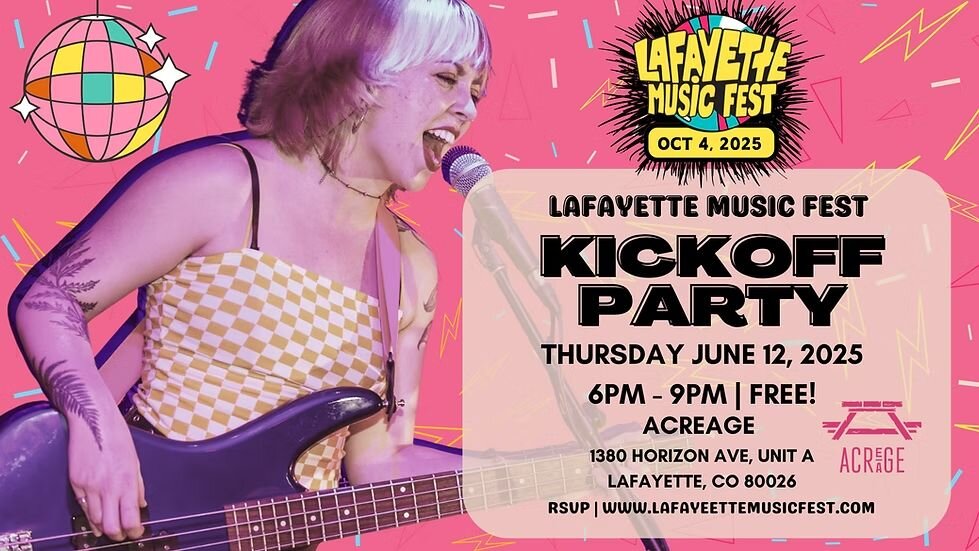 A poster for Lafayette Music Festival Kick Off event