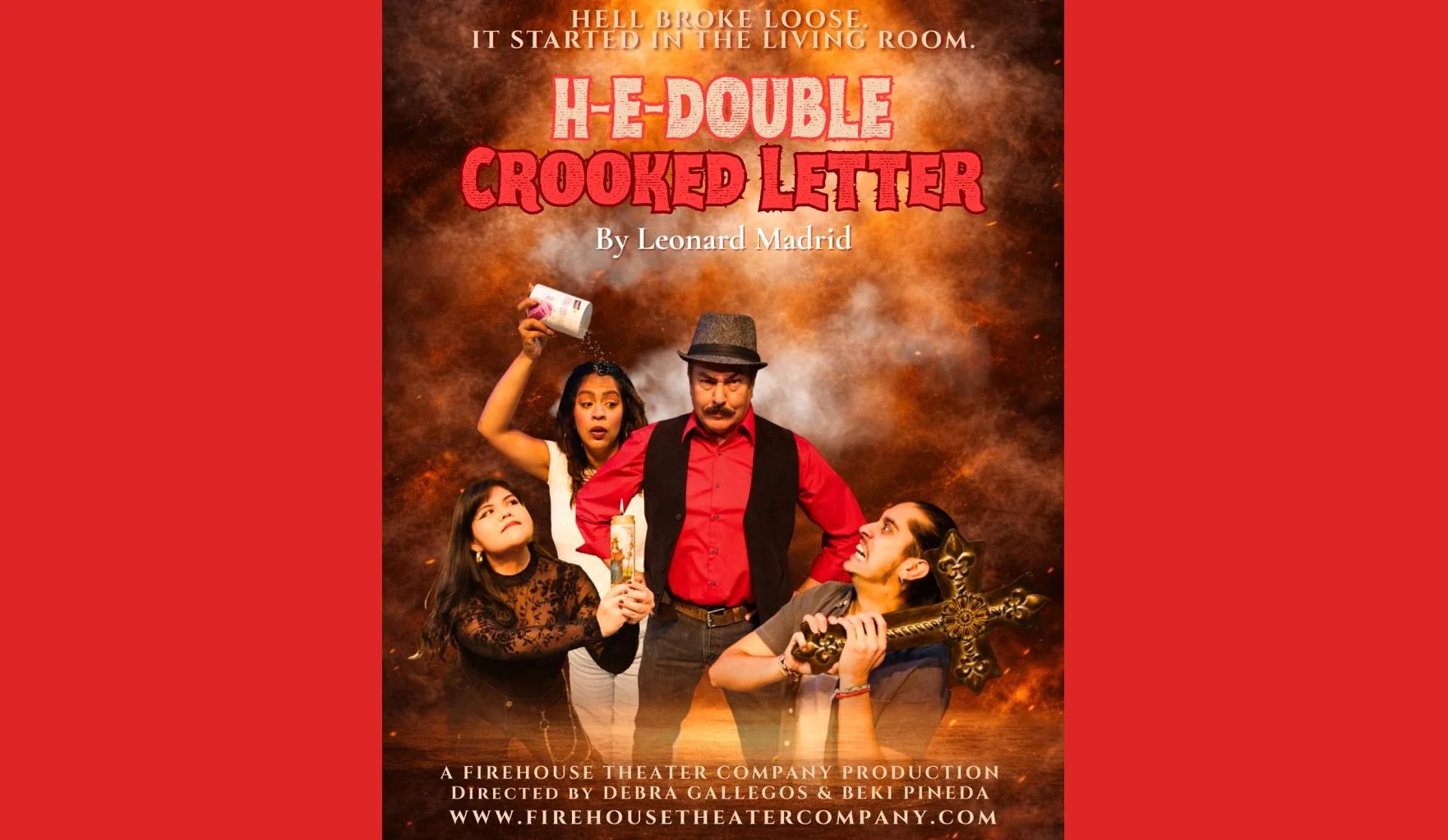A poster for H-E-Double Crooked Letter event