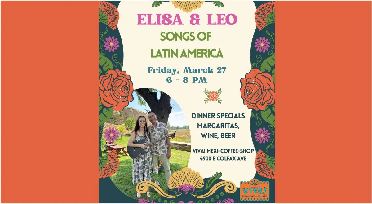 A poster for Elisa & Leo: Songs of Latin America event