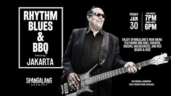A poster for Rhythm, Blues & BBQ - The Jakarta Band event