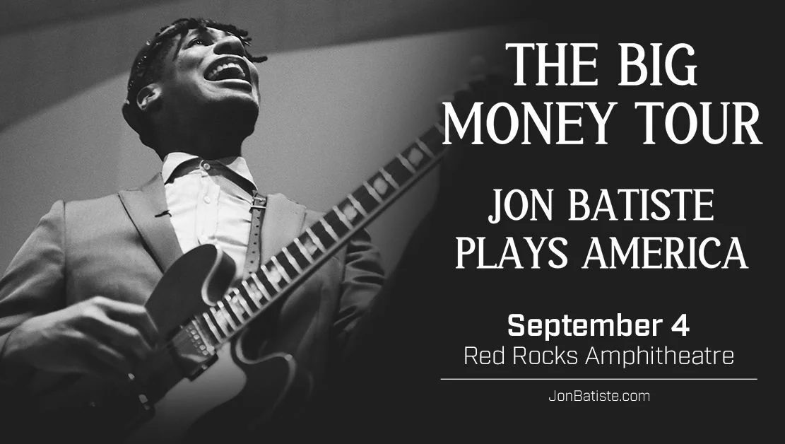 A poster for Jon Batiste Plays America event