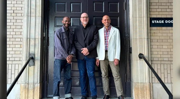 A poster for Denver Jazz Fest: Three Visitors - Edward Simon, Scott Colley and Brian Blade  event