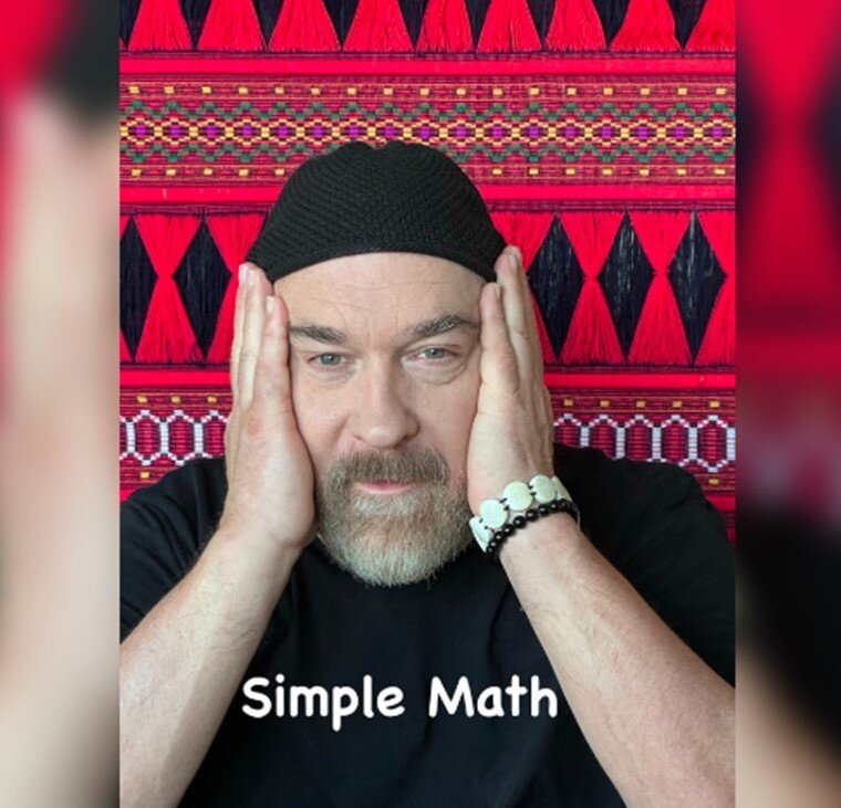 A poster for Simple Math with Charles Blenzig event