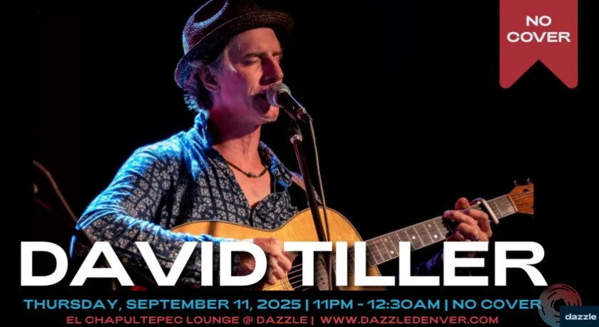 A poster for El Chapultepec Piano Lounge presents: David Tiller  event